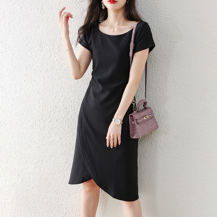 夏氣質不規則包臀氣質連衣裙