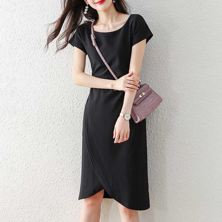 夏氣質不規則包臀氣質連衣裙