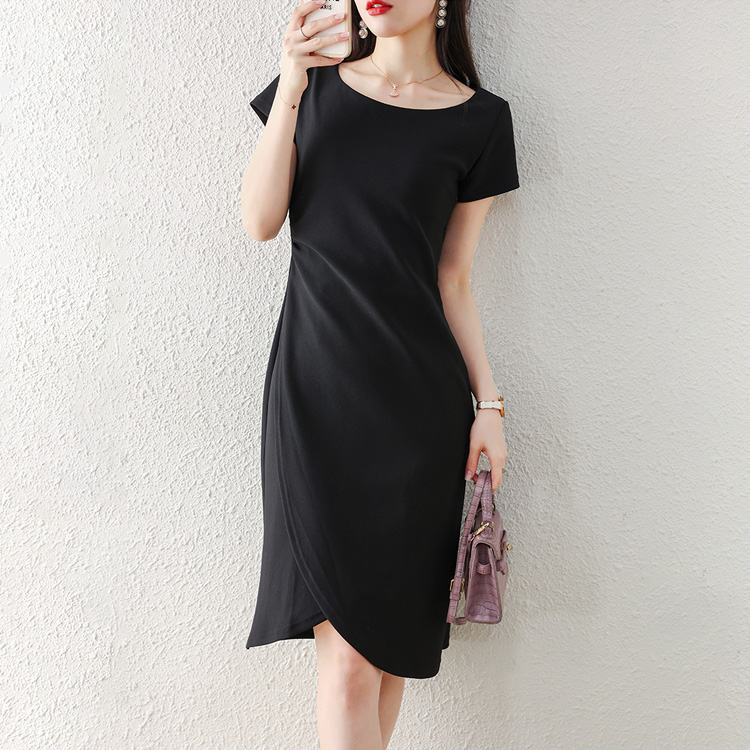 夏氣質不規則包臀氣質連衣裙