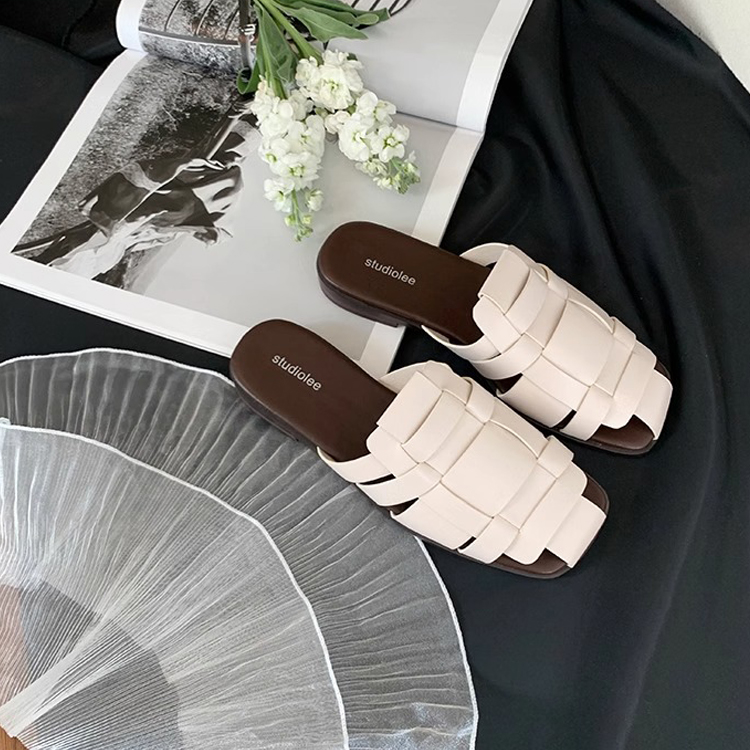 夏季編織懶人羅馬拖鞋