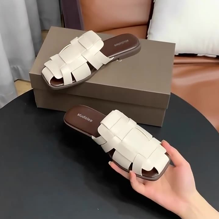 夏季編織懶人羅馬拖鞋