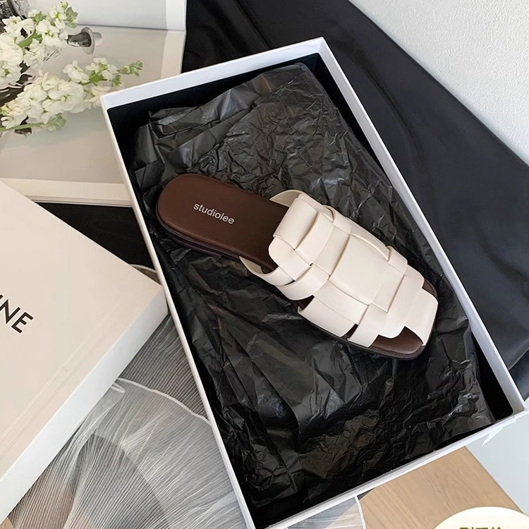 夏季編織懶人羅馬拖鞋