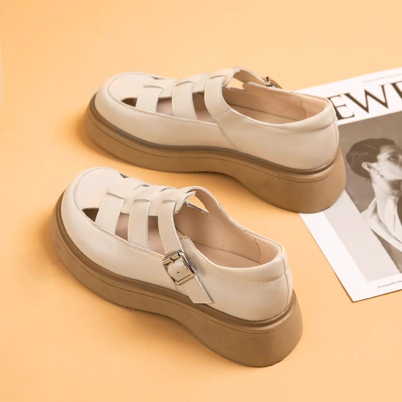 夏季厚底軟底鏤空涼鞋