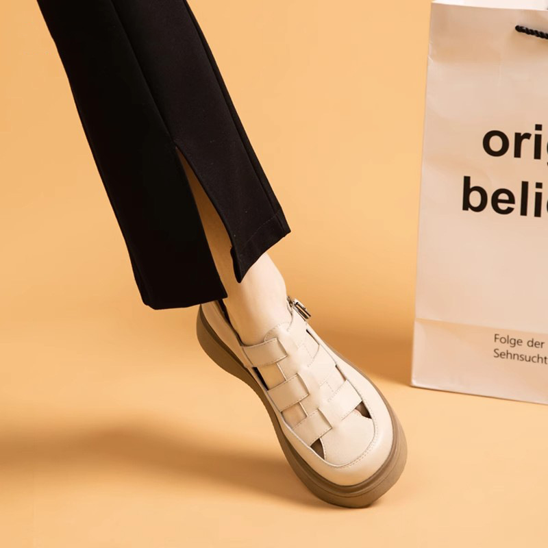 夏季厚底軟底鏤空涼鞋