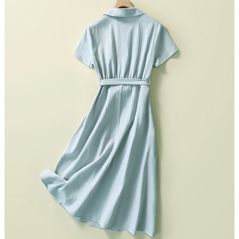 夏棉麻日系簡約氣質連衣裙