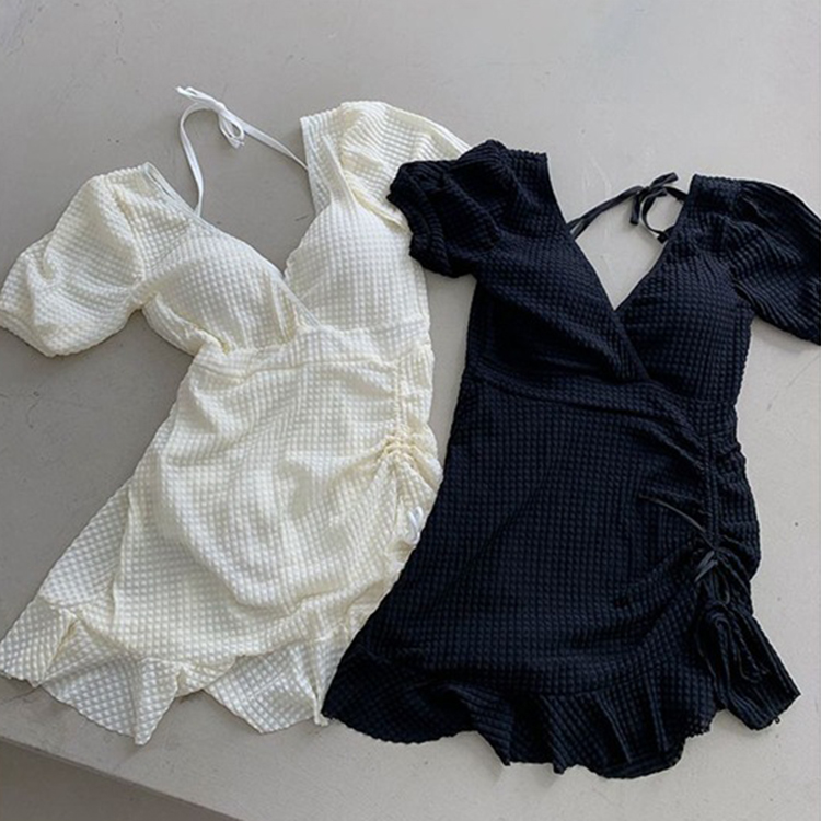 韓系小性感鏤空背顯瘦連身泳衣