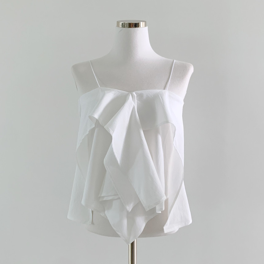 性感不規則荷葉邊V領吊帶