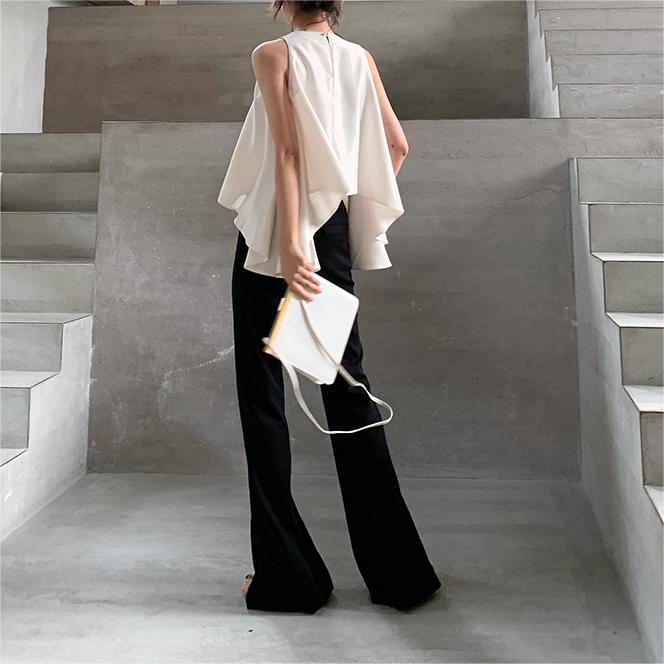 設計感純色無袖外穿背心