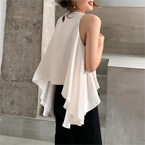 設計感純色無袖外穿背心