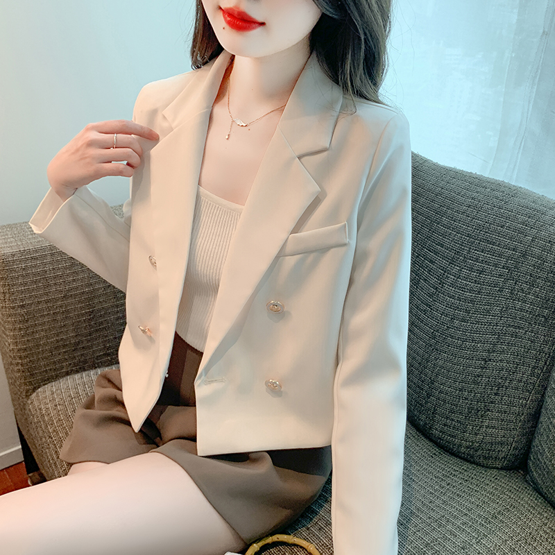 小香風雙排扣西裝外套