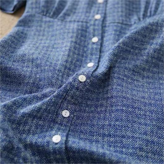 輕熟風高腰V領短袖魚尾擺連身裙