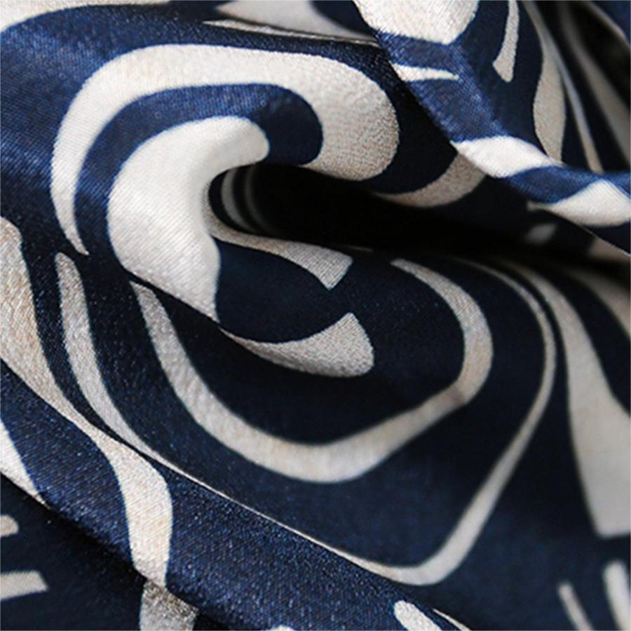 時尚幾何印花圓領連身裙