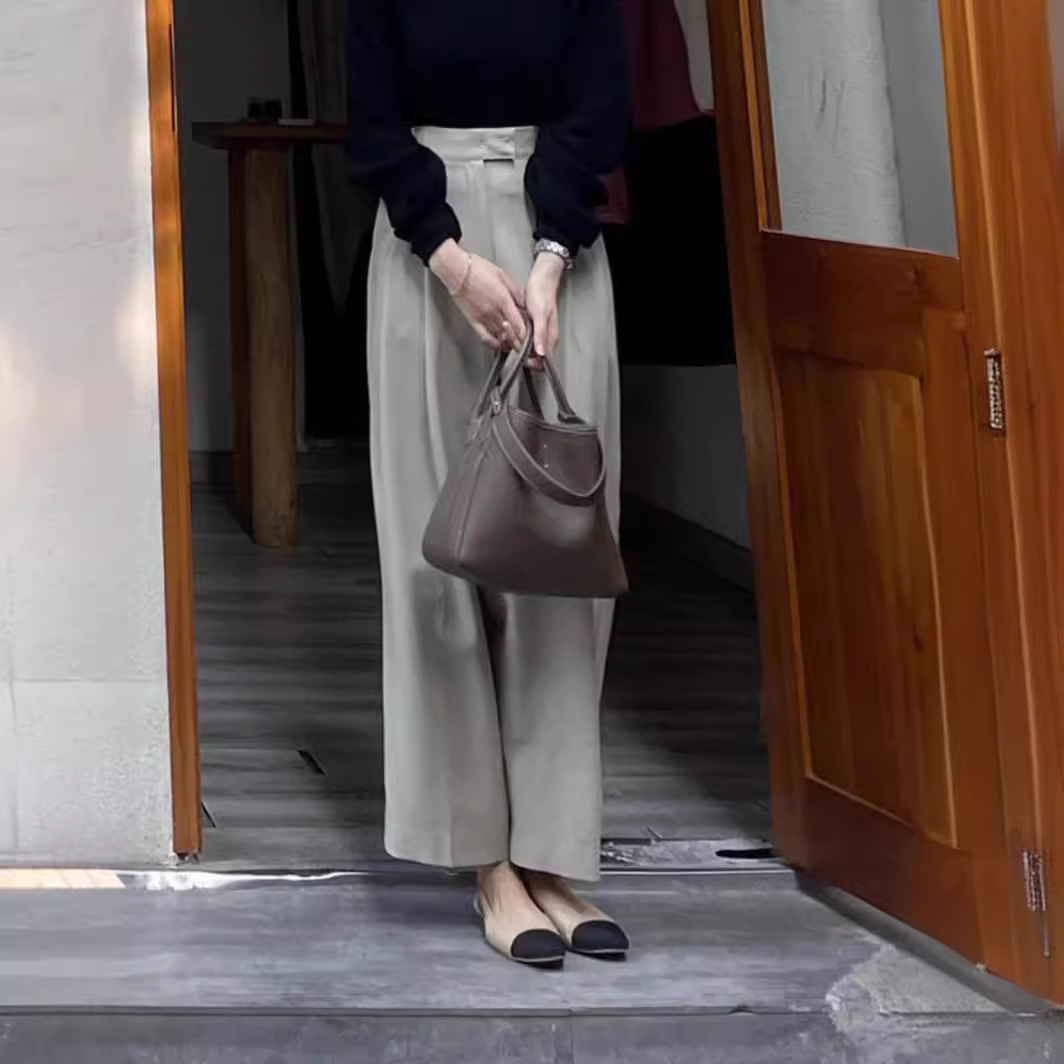 春夏純色垂感顯瘦闊腿西裝褲
