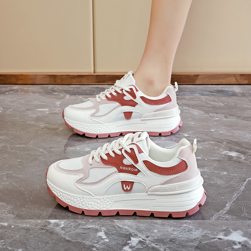 休閒撞色淺口交叉綁帶運動鞋