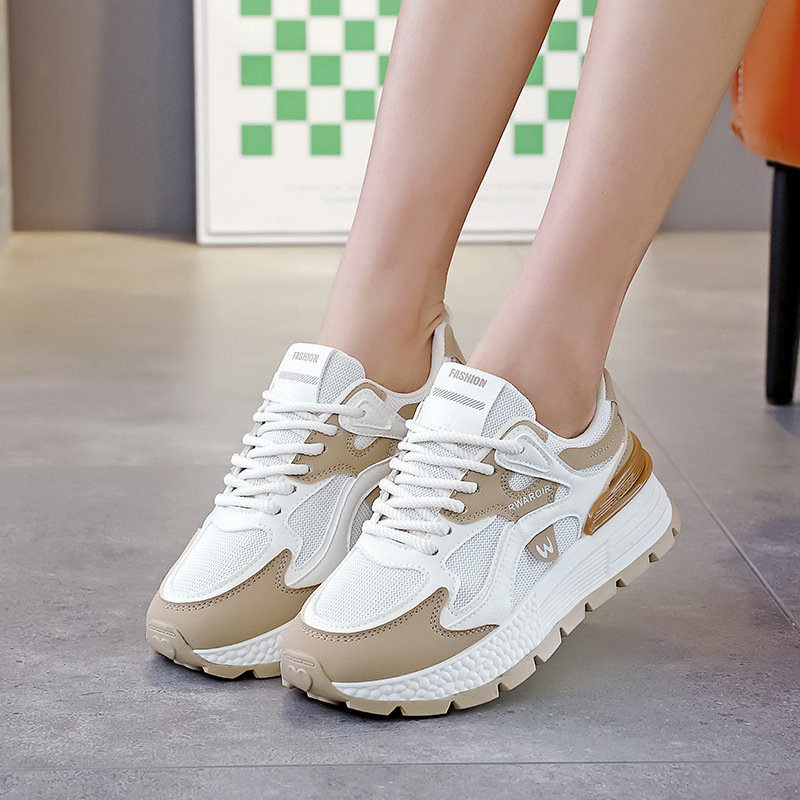 休閒撞色淺口交叉綁帶運動鞋