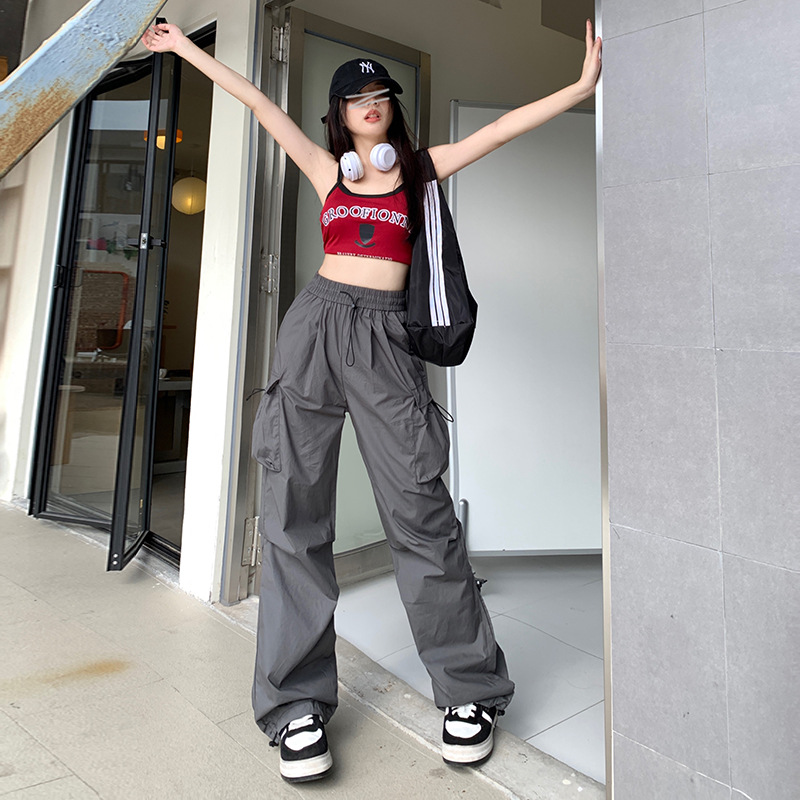 2024美式復古工裝束腳休閒褲
