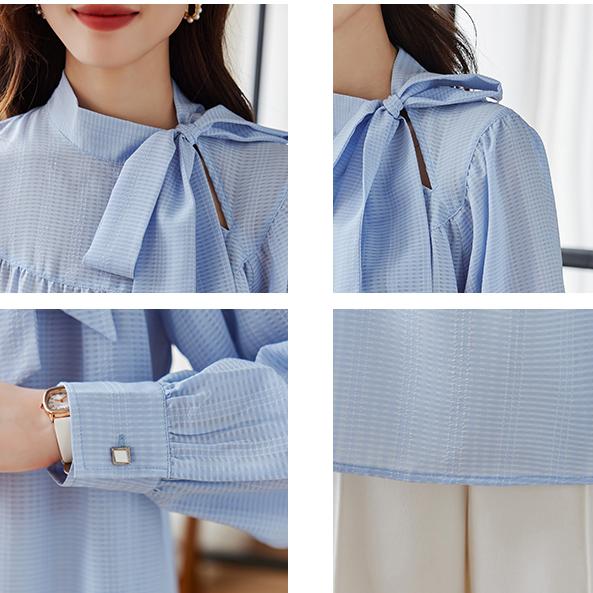 氣質繫帶垂墜感雪紡衫