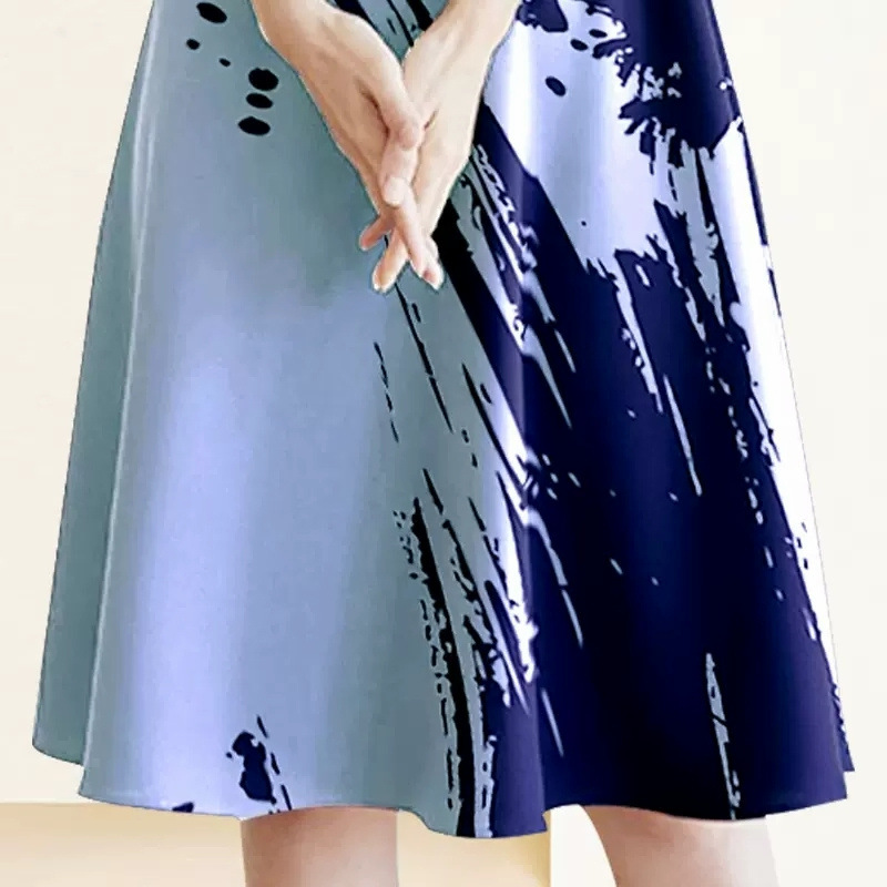 氣質撞色泡泡袖連身裙