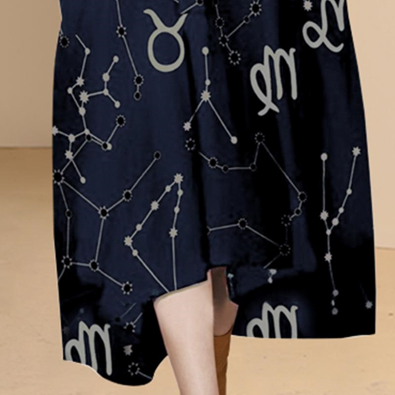 法式鏈條印花短袖連身裙