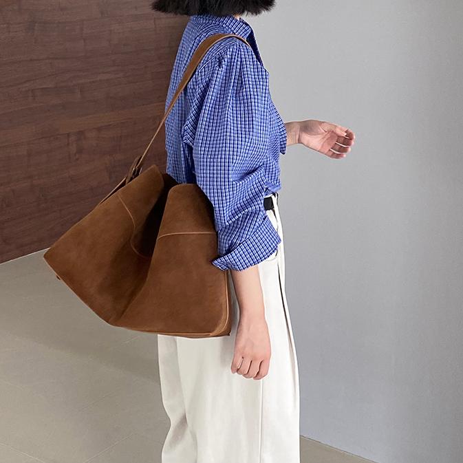 繫帶設計感領結格紋襯衫