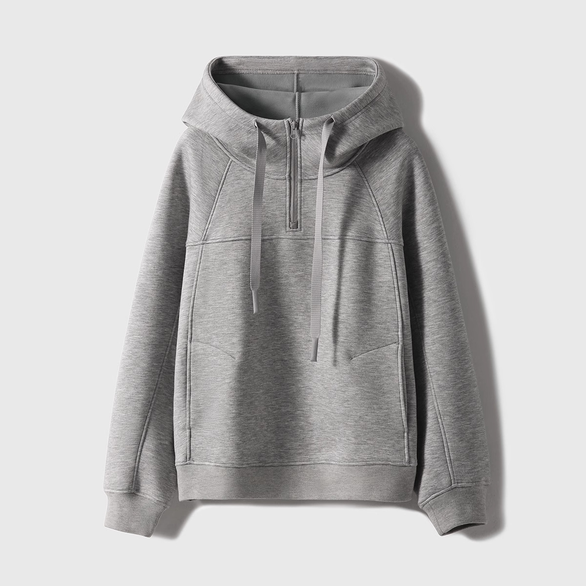 設計感純色立裁輪廓連帽衛衣