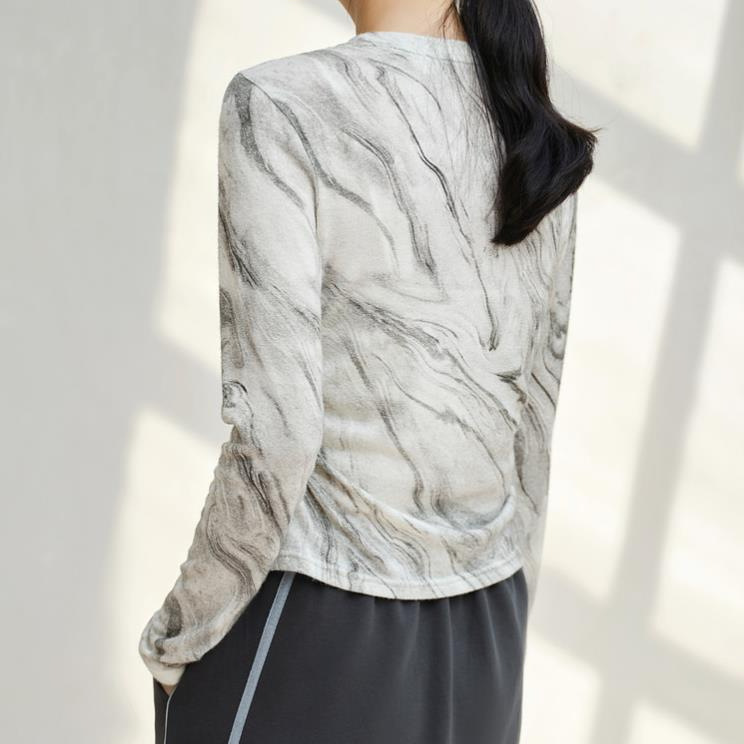 氣質熔岩漸層圓領修身打底衫