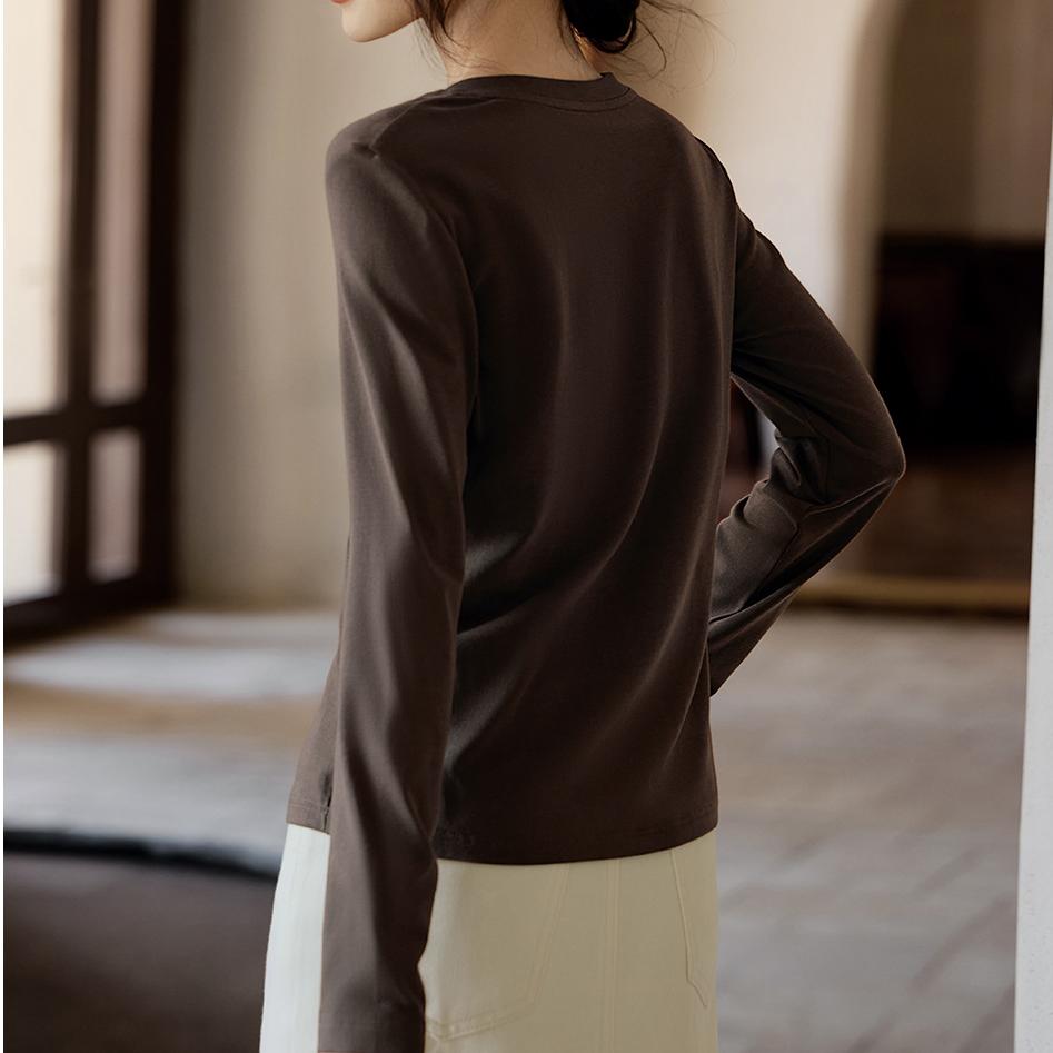 簡約修身顯瘦撞色假兩件T恤