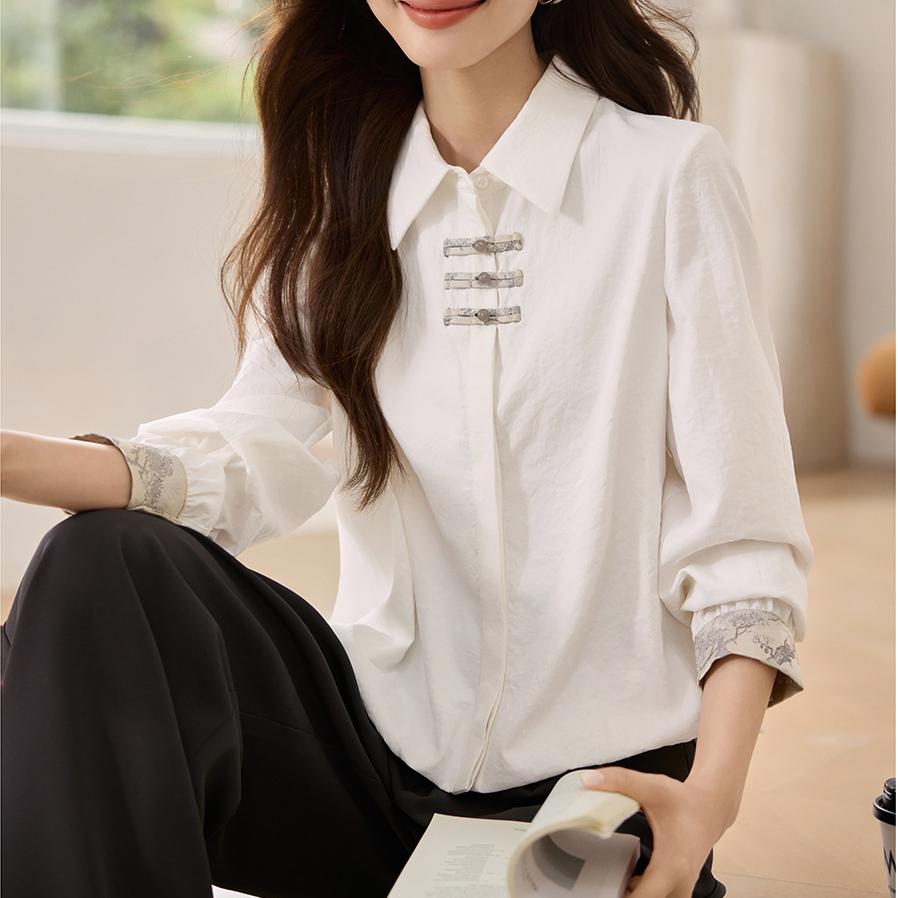 氣質拼接撞色翻領襯衫