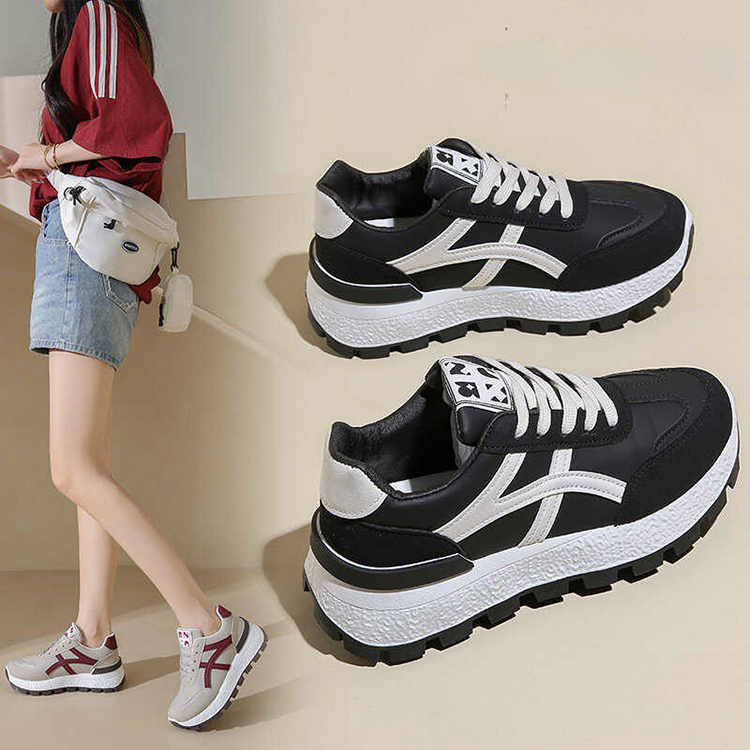 透氣顯腳小軟底厚底阿甘鞋