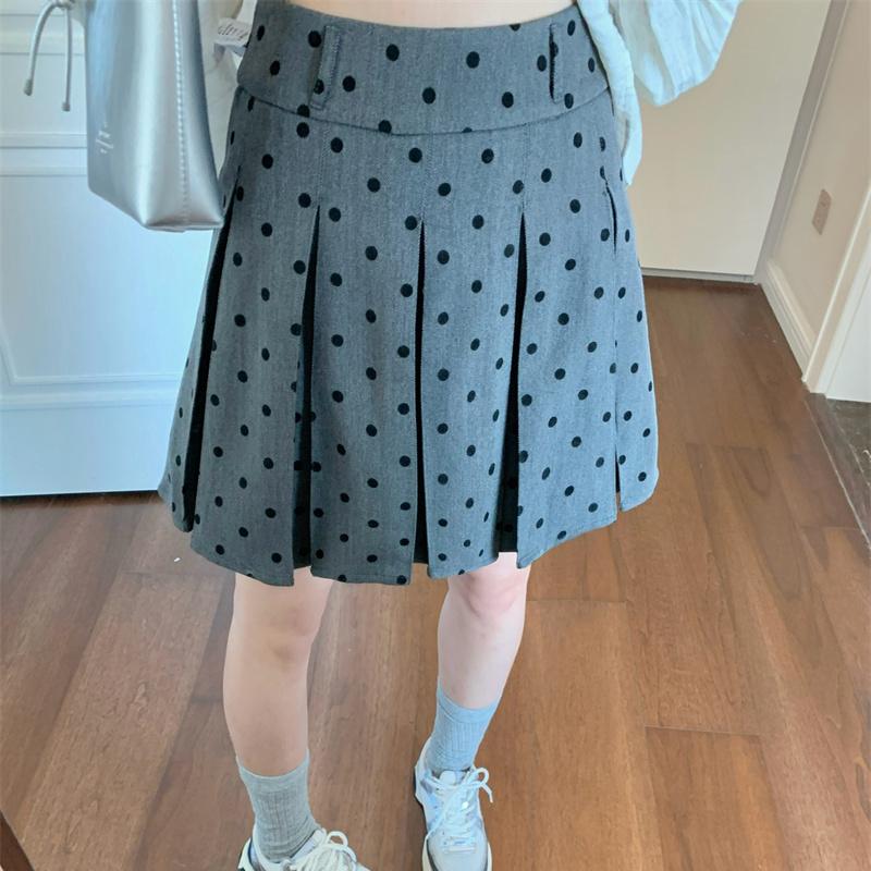 百搭疊穿衛衣襯衫波點半身裙三件套【單件訂購】