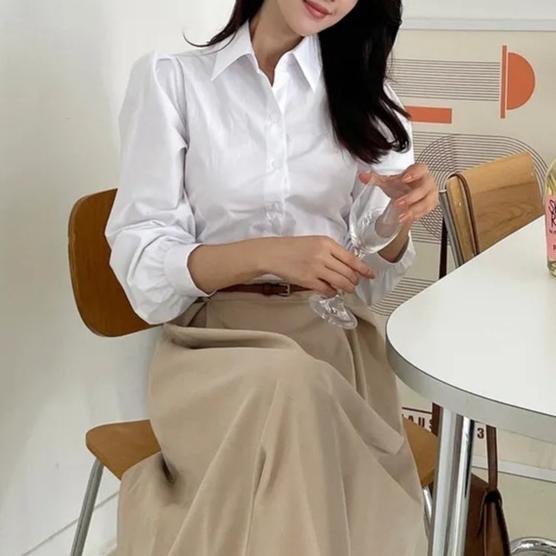 法式撞色拼接襯衫洋裝【搭配皮帶】