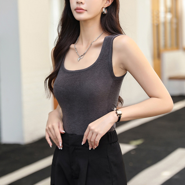 秋冬自發熱保暖百搭打底內搭背心（帶胸墊）