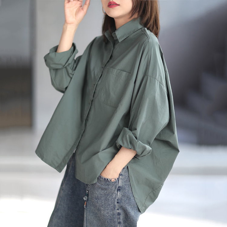 慵懶風寬鬆隨性純色休閒襯衫(3色)