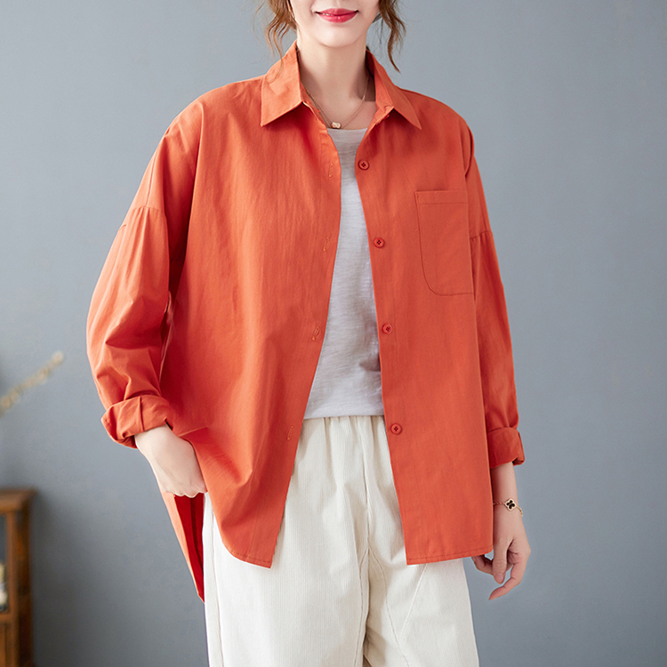 慵懶風寬鬆隨性純色休閒襯衫(3色)