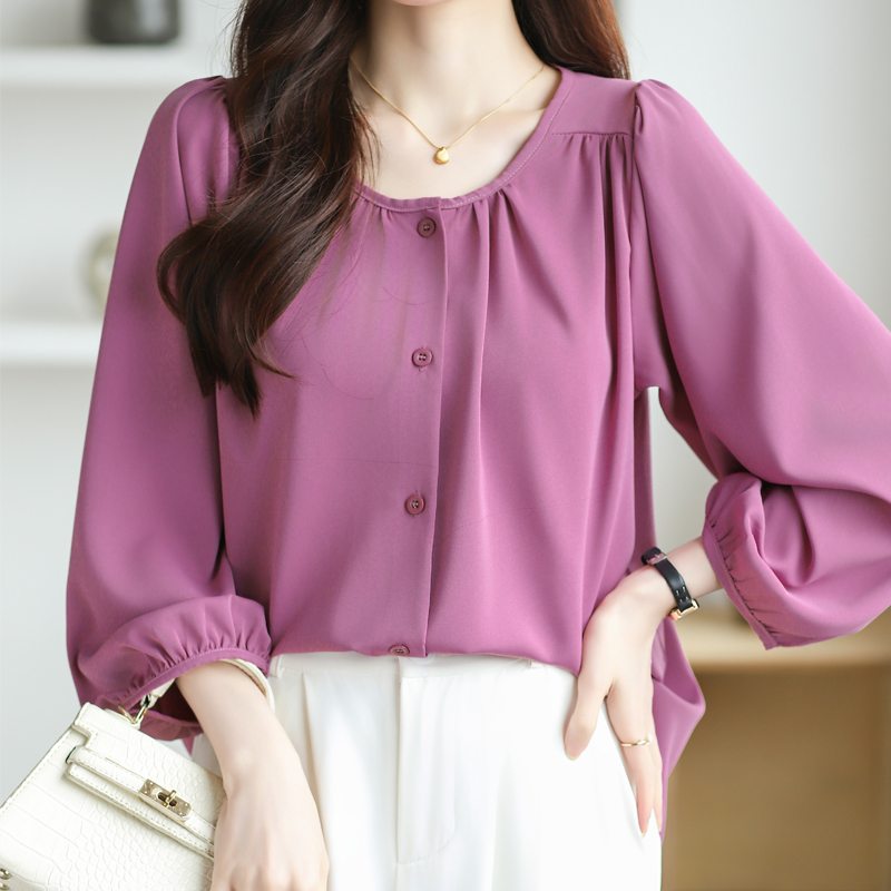 早秋減齡遮肚子休閑氣質小衫