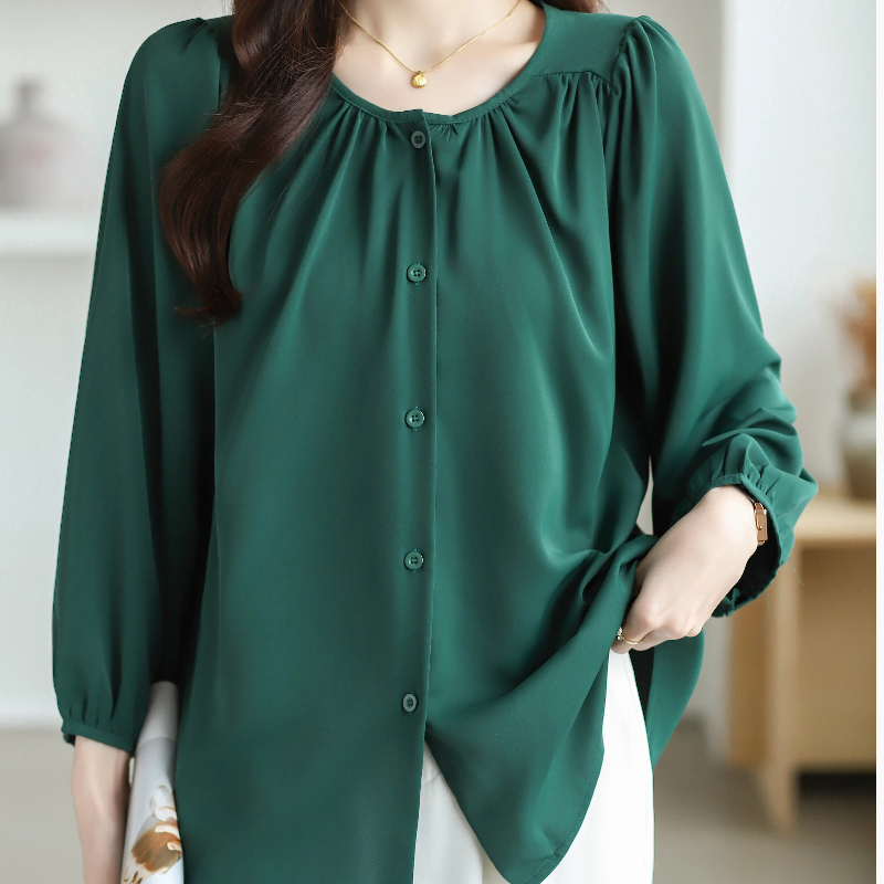 早秋減齡遮肚子休閑氣質小衫