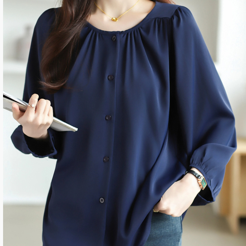 早秋減齡遮肚子休閑氣質小衫