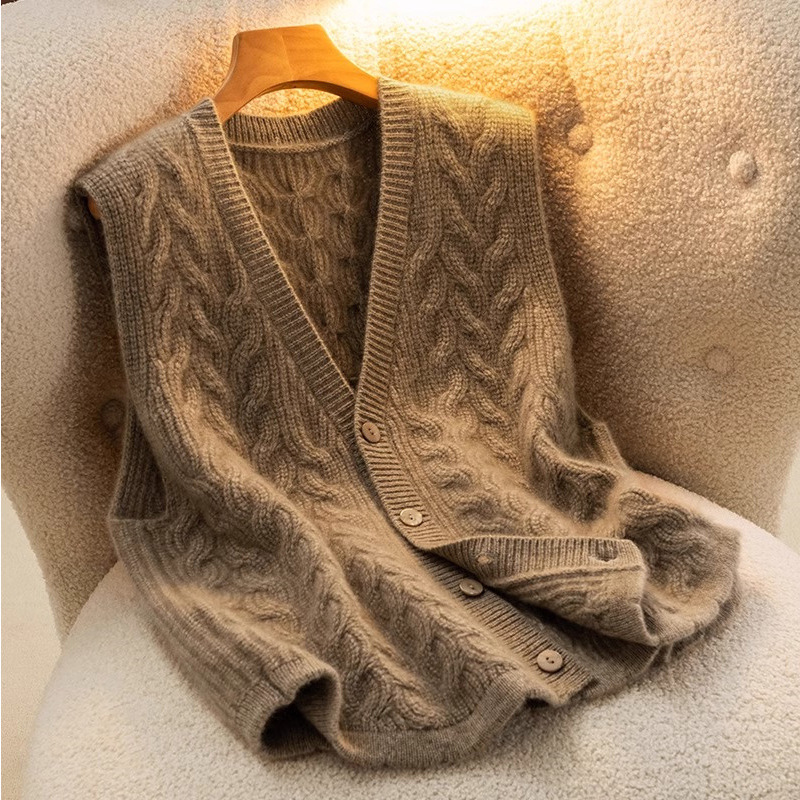 美拉德V領無袖馬甲疊層背心