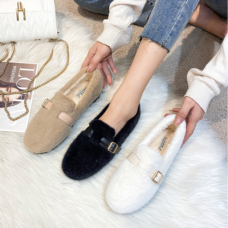 秋冬新款保暖加絨厚底棉鞋