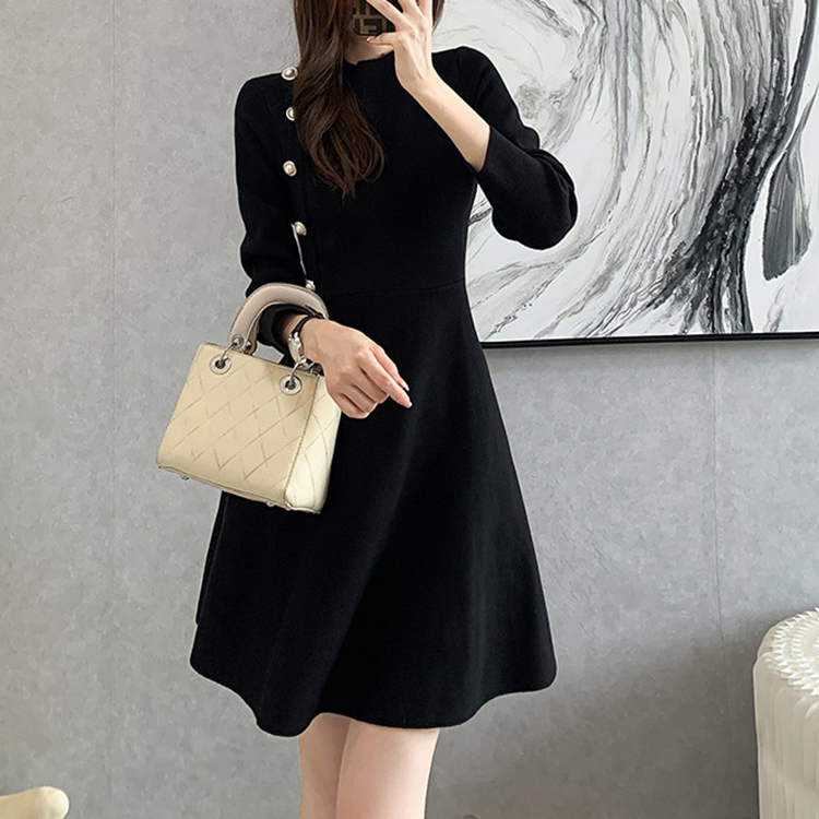 秋冬百搭簡約黑色裙