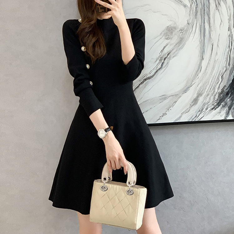 秋冬百搭簡約黑色裙