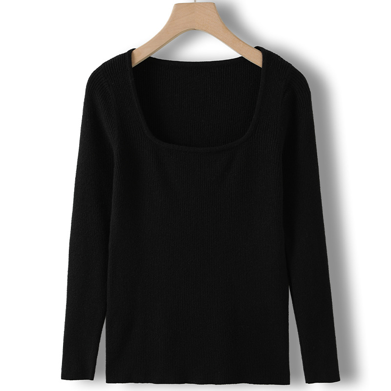 秋冬時尚洋氣針織内搭修身長t