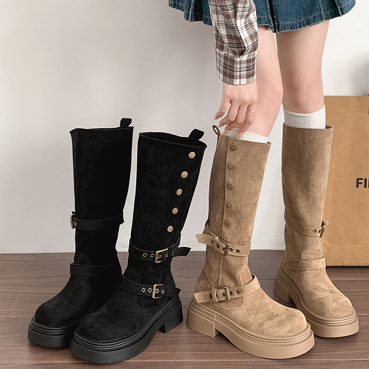 秋冬爆款增高顯瘦復古長靴