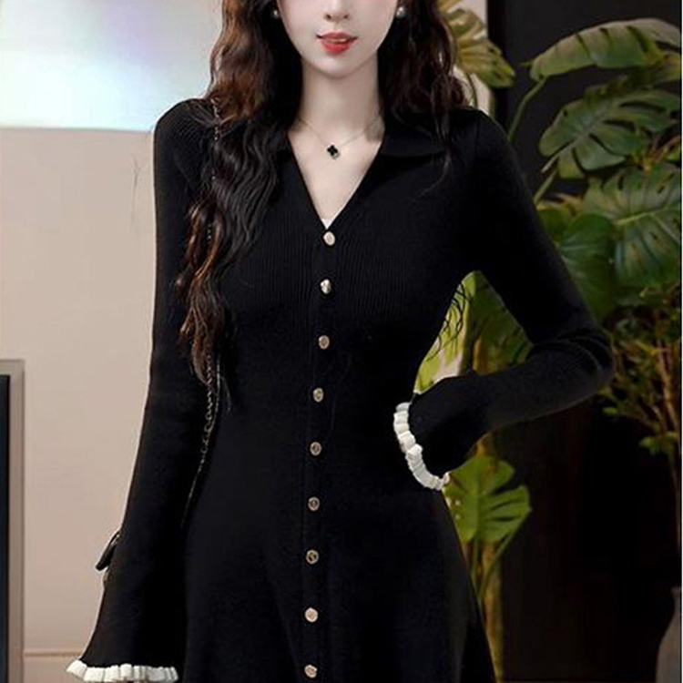 冬季法式小香風針織連衣裙