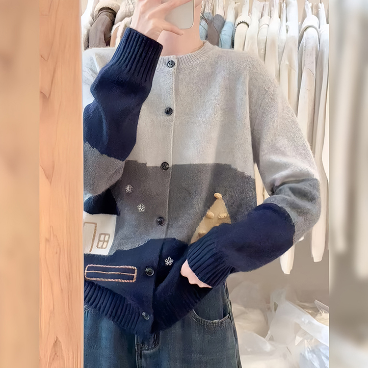 秋冬百搭顯瘦針織開襟衫