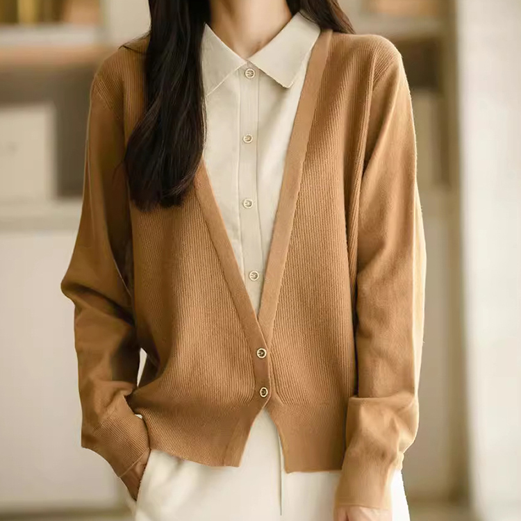 秋冬新款設計感寬鬆假兩件針織衫