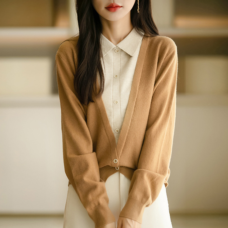 秋冬新款設計感寬鬆假兩件針織衫