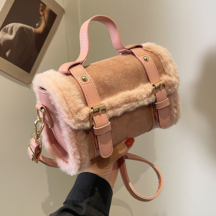 新款洋氣毛絨高級感小方包