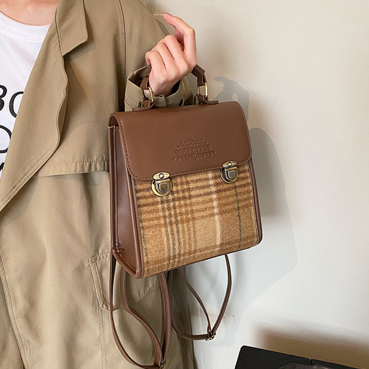 新款復古個性學院風雙肩包