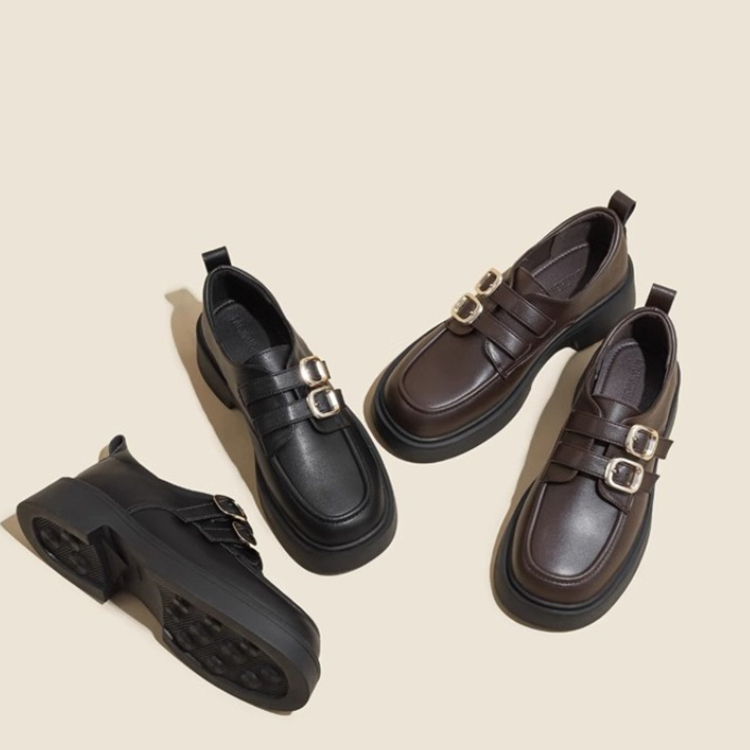 春秋新款厚底英倫風樂福鞋